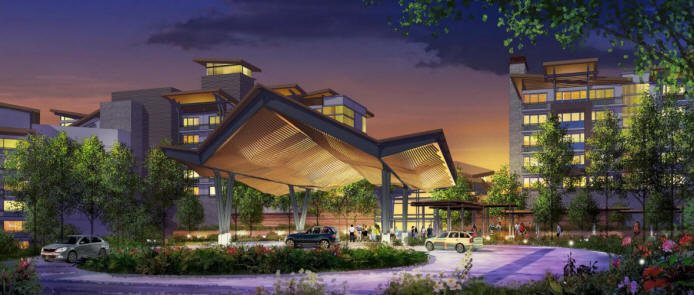 A new nature-inspired, mixed-use Disney resort will welcome families in 2022 along the picturesque shoreline of Bay Lake located between Disneys Wilderness Lodge and Disneys Fort Wilderness Resort & Campground at Walt Disney World Resort. The deluxe resort, which will be themed to complement its natural surroundings, will include more than 900 hotel rooms and proposed Disney Vacation Club villas spread across a variety of unique accommodation types. (Proposed  Artist Concept Only,  Disney)