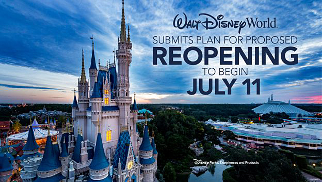 Plans Unveiled for the Phased Reopening of Walt Disney World Resort Theme Parks, Resort Hotels and Disney Stores